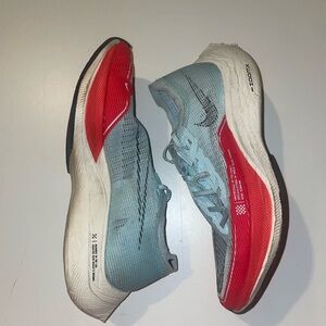 Nike ZoomX VaporFly Next% 2 Glacier Blue Black Red Mens Sz‎ 5 CU4111-400